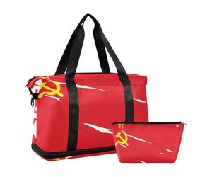Sac à main avec drapeau de l'Union soviétique des Républiques socialistes soviétiques nationales avec poche humide Sangle réglable Gym Sport Transport pour voyages d'affaires Multifonctionnel pour