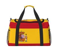Sac à main avec drapeau espagnol pour femme - Grand sac de courses pour le camping, le sport, les voyages d'affaires et les activités de plein air - Noir - Taille unique, Noir , Taille unique