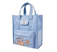 Sac à main avec motif de cochon d'Inde de dessin animé, grande capacité pour les élèves du primaire, rangement de livres, bleu, Taille unique