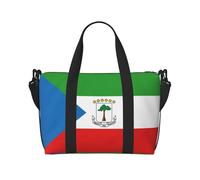 Sac à main avec motif drapeau de la Guinée équatoriale pour le travail, les voyages, le fitness, le tourisme, sac à main décontracté pour femme avec fermeture éclair, noir, taille unique