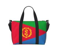 Sac à main avec motif drapeau érythréen pour le travail, les voyages, le fitness, le tourisme, sac à main décontracté pour femme avec fermeture éclair, noir, taille unique