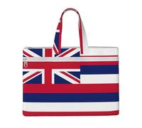 Sac à main avec motif drapeau hawaïen, 26 x 38,1 cm, 2 poches zippées, capacité généreuse pour dossiers - Idéal pour le travail et les voyages