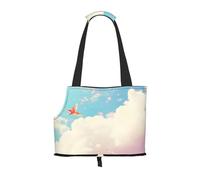 Sac à main avec oiseaux volant sous les nuages blancs pour petits chiens, chats, chiots