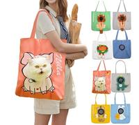 Sac À Main Bag Personnalisable avec Broderie Text,Sac en Toile Personnalisable Peut Être Découvert,Petit Chie Sacs pour Chat Cadeaux pour Les Propriétaires d'animaux De Compagnie (Watermelon Red)