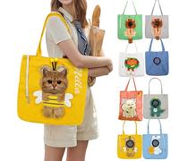 Sac À Main Bag Personnalisable avec Broderie Text,Sac en Toile Personnalisable Peut Être Découvert,Petit Chie Sacs pour Chat Cadeaux pour Les Propriétaires d'animaux De Compagnie (Yellow)