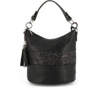 Sac A Main Bandoulière Femme Gallantry - Paillette Multicolore - Sac Anse Large Bandes Strass Brillant - Noir