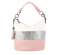 Sac A Main Bandoulière Femme Gallantry - Rose - Paillette Multicolore - Sac Anse Large Bandes Strass Brillant