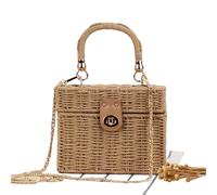 Sac à Main bandoulière fourre-Tout Double Usage, Sac tissé décontracté, Sac de Plage en Paille(Brown)