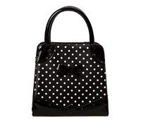 Sac à main Banned à poignée Hands Off My Polka année 50 - Noir/Blanc ou Noir/Rouge