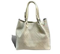 Sac à main beige Florence sac gaufré tressage abstrait cuir D2OTF163I