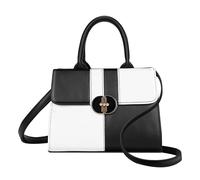 Sac à Main Bicolore pour Femme avec Bandoulière Raffiné Gallantry Blanc / Noir Noir