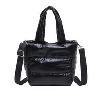 Sac à Main Bouffant léger for Femme, Grande capacité, matelassé, bandoulière réglable, fourre-Tout, Sac de Courses(Black)