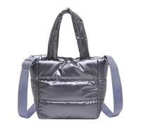 Sac à Main Bouffant léger for Femme, Grande capacité, matelassé, bandoulière réglable, fourre-Tout, Sac de Courses(Gray)