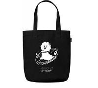 Grupo Erik - Tote Bag Noir BT21 RJ, Tote Bag Coton Recyclé 37 x 39 cm, Sac Fourre-Tout Reutilisable, Sac de Courses, Sac en Tissu, Tote Bag Plage, Sac Cabas Taille Unique