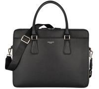 David Jones - Sac à Main Business Porte-Document Cuir PU Rigide Homme - Cartable Travail Affaires Ordinateur Portable Multi Poche - Professionnel - Noir