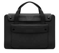 Sac à Main Business Porte-Document Cuir PU - Cartable Travail Affaires Ordinateur Portable Multi Poche Compatible avec Macbook Pro 16 inch,Noir