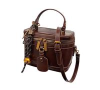 Sac à main carré pour femme | Petit sac fourre-tout carré en cuir synthétique | Anniversaire fête des mères polyvalent tendance grande capacité pour cosmétiques, téléphone portable, clés, marron