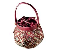 Sac à main circulaire léger avec poche dissimulée pour les rudiments et les articles délicats, le sac est décoré avec du fil à coudre vintage tissé sac à bandoulière avec fermeture lisse et