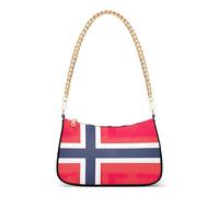 Sac à main classique à bandoulière imprimé drapeau de l'île Bouvet pour femme, sac à main Hobo avec sangle en chaîne, fermeture éclair, sac à main tendance