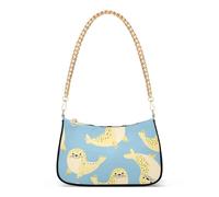 Sac à main classique à fermeture éclair Hobo Totes mignon dessin animé jaune sceaux bleu clair designer sac à main femme sac à bandoulière avec chaîne sangle