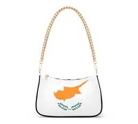 Sac à main classique avec drapeau de Chypre - Sac à main pour femme - Imprimé floral - Fermeture éclair