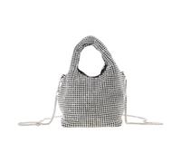 Sac à main complet pour femme avec strass - En forme de seau - Accessoire de fête tendance, Argenté., One Size
