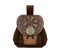 Sac à main cube en cuir synthétique - Petit portefeuille - Style ancien - Sac de ceinture médiéval en relief - Sac banane pour cosplay
