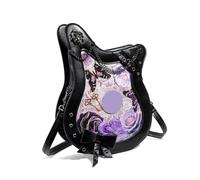 Sac à main de collection avec panneau avant transparent | Finition aspect cuir synthétique, clous de chaîne et séparateur intérieur pour une utilisation quotidienne en convention