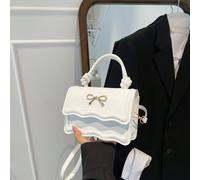 Sac à main de couleur unie , sac carré décontracté plissé avec fermeture à boucle métallique en forme de nœud papillon. Sac fourre-tout à porter à l'épaule ou en bandoulière pour femmes, nouvelle coll