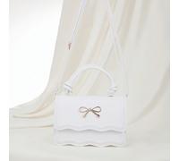 Sac à main de couleur unie , sac carré décontracté plissé avec fermeture à boucle métallique en forme de nœud papillon. Sac fourre-tout à porter à l'épaule ou en bandoulière pour femmes, nouvelle coll