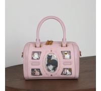 Sac à main de luxe haut de gamme pour femme, à la mode et élégant, design de niche 2026 ; sac Boston coussin style rétro Y2K avec motif chat et rivets inspiré des cartes de tarot ; sac bandoulière Dop