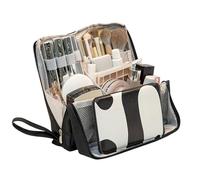 Sac à main de maquillage debout | Portable avec poignée de haute capacité,sac de maquillage avec fermeture éclair et compartiments - Pour femmes organisation beauté pinceaux miroir bijoux salle de