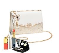 Sac à main de soirée - Élégant crosbody pailleté | Sac à bandoulière à paillettes, embrayage de mode compact, accessoire de fête brillant pour femmes assistant à un mariage, célébration, Blanc (With