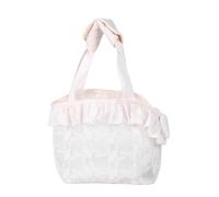 Sac à Main de Transport pour Chien et Chat, Sac de Transport en Dentelle Pliable, Portable, Respirant, Grande capacité, empêche la Rupture de l'anneau en D, Beige pour Voyager, (Large)