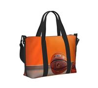 Sac à main de voyage imprimé basket-ball orange pour homme et femme pour salle de sport, week-end, vacances, plage, usage quotidien