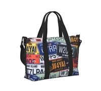 Sac à main de voyage imprimé plaque d'immatriculation pour homme et femme pour salle de sport, week-end, vacances, plage, usage quotidien