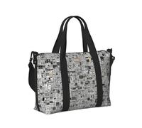 Sac à main de voyage pliable avec imprimé journal HD pour femme et homme