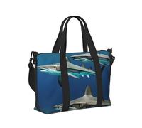 Sac à main de voyage portable pliable avec motif requins marteaux pour week-end, gym, vacances
