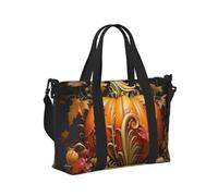 Sac à main de voyage pour femme avec imprimé citrouille d'automne - Léger - Pliable - Pour tous les jours, les week-ends, la salle de sport, les vacances