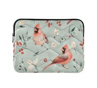 Sac à main de voyage pour ordinateur portable de 33 à 35,6 cm, doublure douce, oiseaux du Nord vert, sacs d'ordinateur avec fermeture éclair pour le travail et les affaires