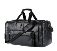 Sac à Main de Voyage rétro en Cuir PU for Homme, Grande capacité, for Affaires pour la Gym(Black)