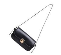 Sac à main délicat en cuir synthétique Sacs à bandoulière Couleur unie Sac à main décontracté pour les activités quotidiennes et les réunions Le sac à bandoulière se déplacent, Noir