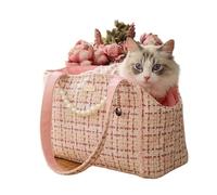 Sac à Main d'épaule de Luxe for Animaux de Compagnie, Porte-Chien Portable for Chiot Yorkshire Chihuahua, Voyage en Plein air(White)