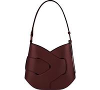 Sac à main, design à plis, cuir souple, cerise noire