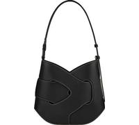 Sac à main, design à plis, cuir souple, noir
