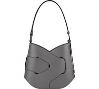 Sac à main, design plissé, cuir souple, étain Gris