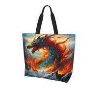 Sac À Main Dragon De Chine Avec Poches Sac Piscine Imperméable Tote Bag Pour Travail Bureau Voyages