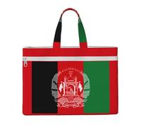 Sac à main drapeau de l'Afghanistan 26 x 38,1 cm, 2 poches zippées, grande capacité pour dossiers - Idéal pour les travaux manuels et les voyages