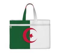 Sac à main drapeau de l'Algérie 26 x 38,1 cm, 2 poches zippées, grande capacité pour dossiers - Idéal pour les travaux manuels et les voyages