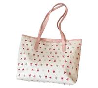 Sac à main élégant avec nœuds en cuir synthétique élégant et esthétique, sac à bandoulière pour étudiantes et utilisation quotidienne, Version Love, One Size